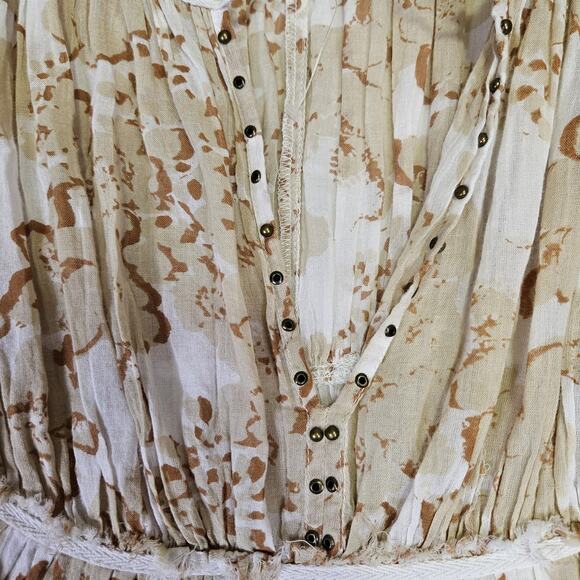 Intimately Free People Sundown Romper Boho Studded Jumper Tiered Beige Sheer XS - Picture 8 of 16